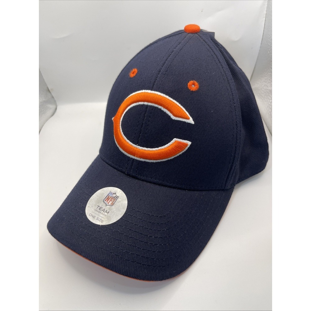 Chicago Bears Navy Orange Hat Cap Embroidered NFL Team One Size